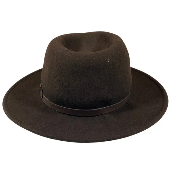 Stetson Crushable Wool Fedora Hat Brown Water Repellent‎ Large Made in USA - Picture 10 of 13